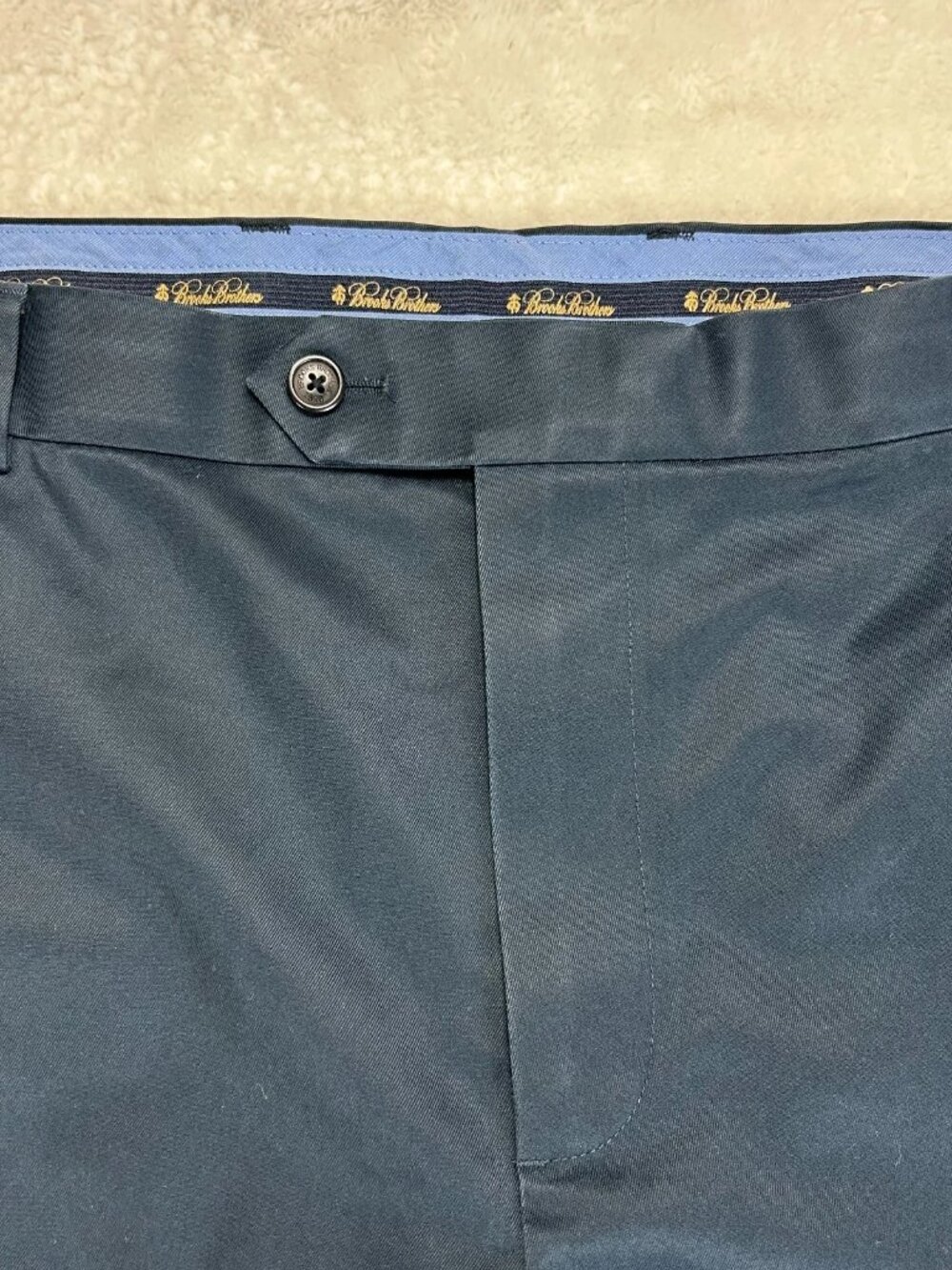 Brooks‎ Brothers Advantage Chino Milano Pants Mens 40x30 Blue Mid Rise Formal - Picture 5 of 16